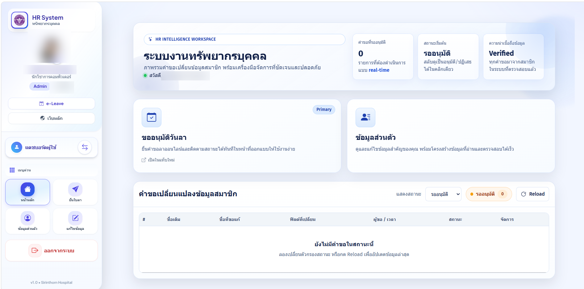 HR Intelligence Workspace - โรงพยาบาลสิรินธร